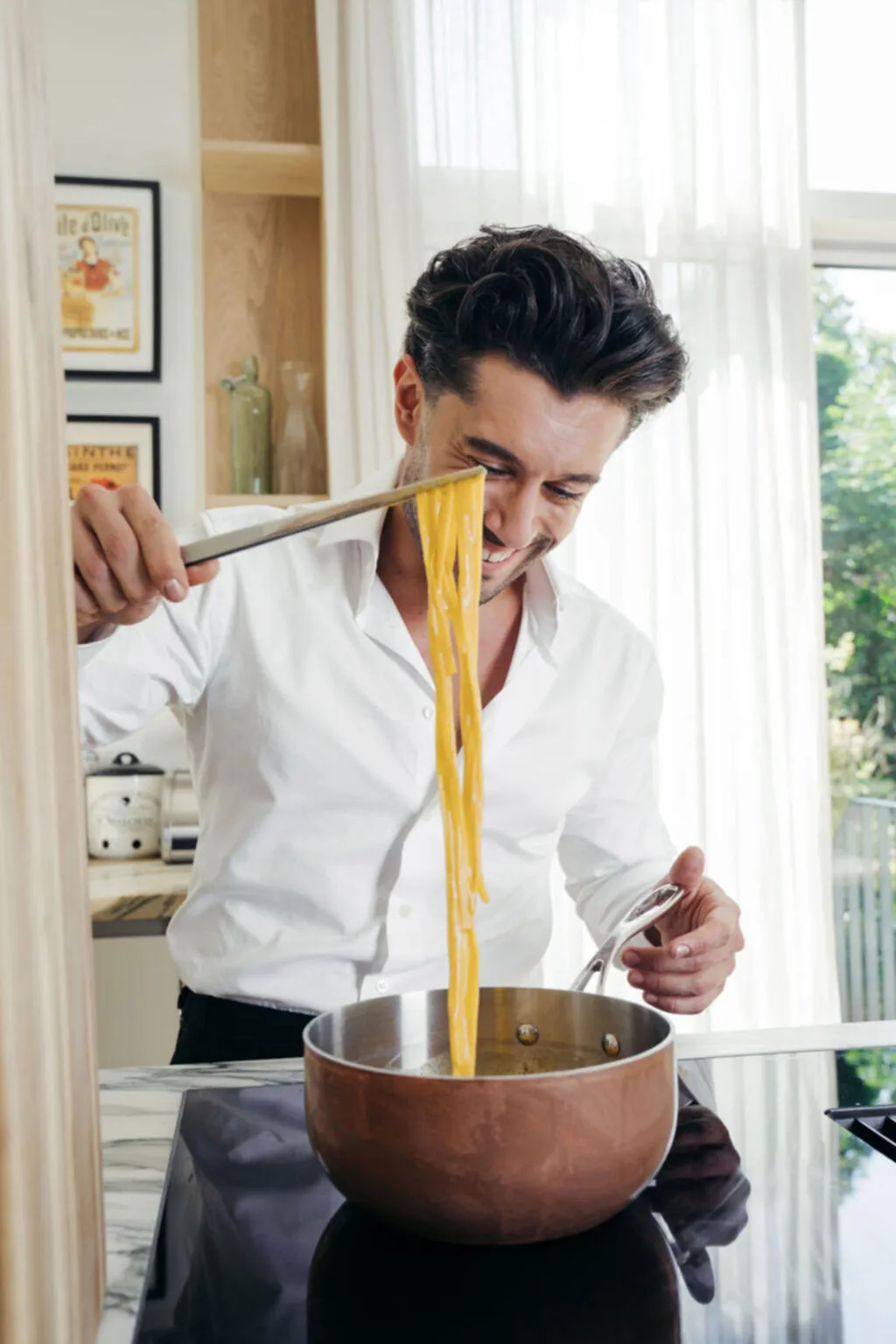 Michael Cervino making fresh pasta